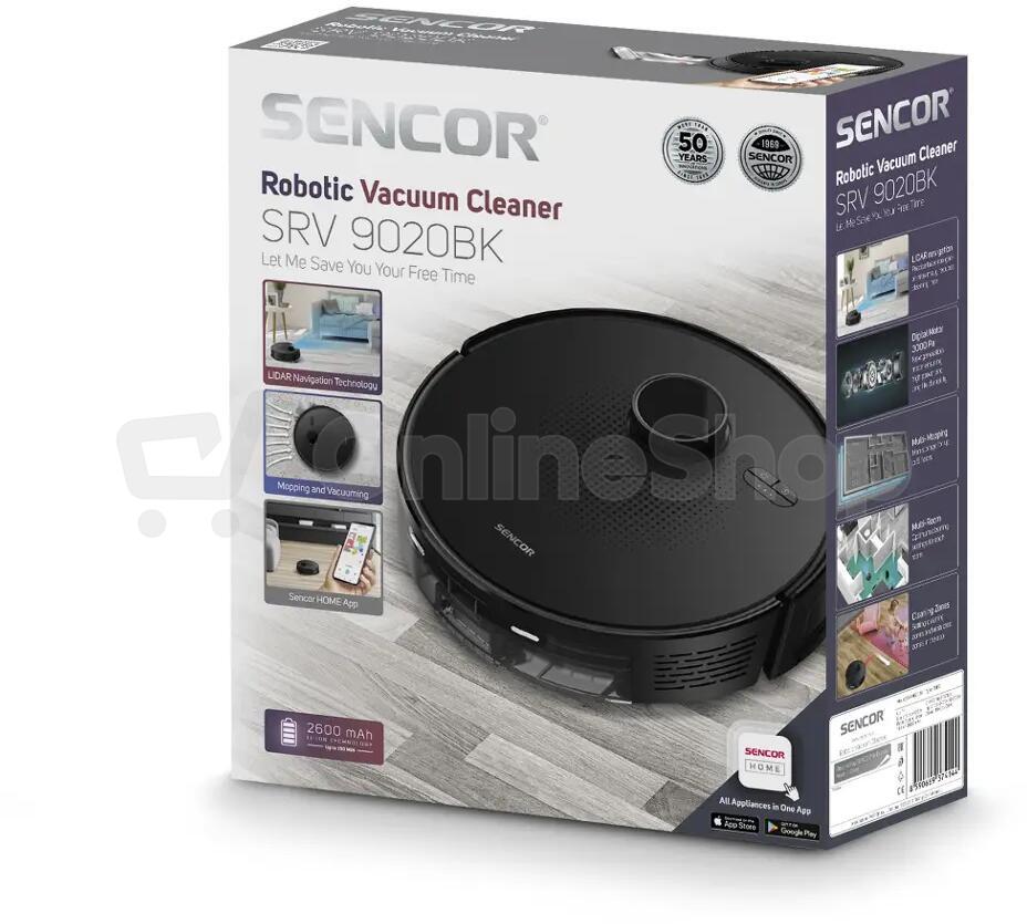 Robotický vysavač 2v1 Sencor SRV 9020BK