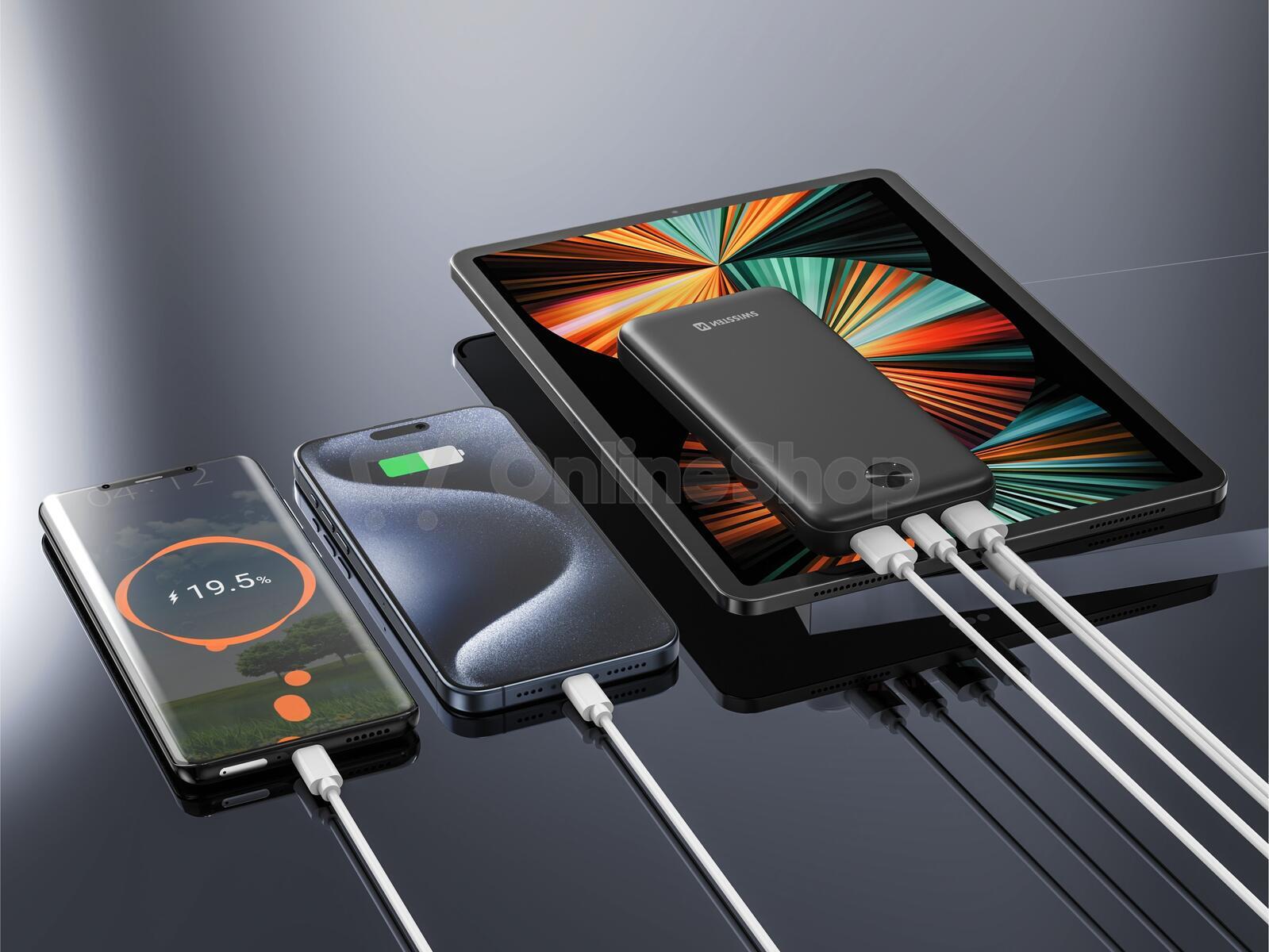 SWISSTEN POWER BANK 10000 mAh WORX PRO ČERNÁ