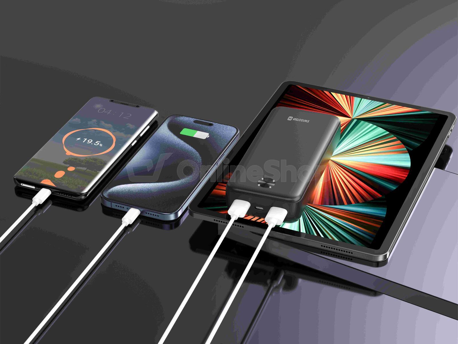 Powerbanka Swissten 20 000 mAh WORX PRO, černá