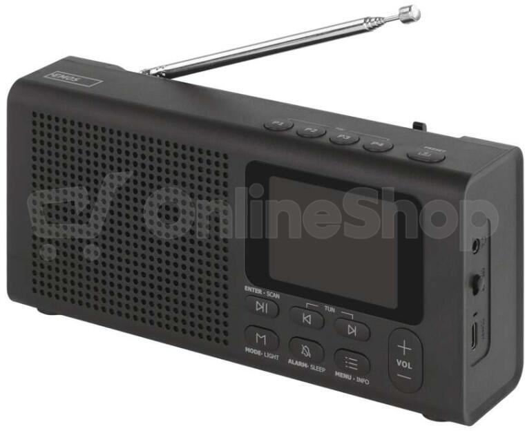 Emos přenosné rádio s Bluetooth, DAB / DAB+ / FM, černé (E0090)