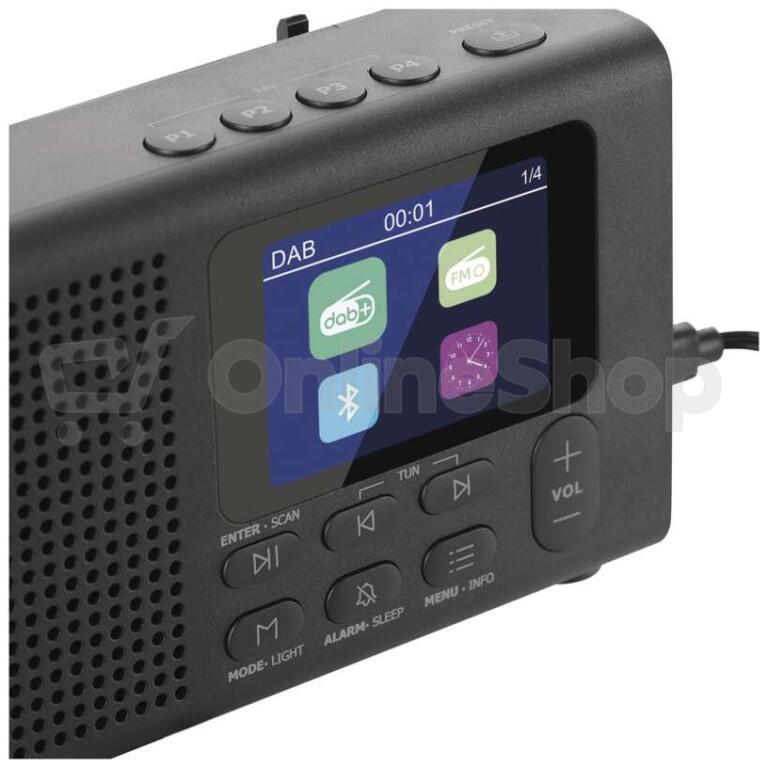 Emos přenosné rádio s Bluetooth, DAB / DAB+ / FM, černé (E0090)