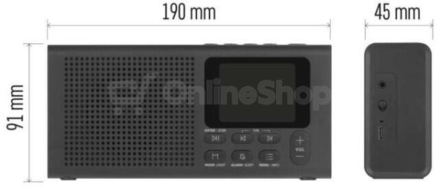 Emos přenosné rádio s Bluetooth, DAB / DAB+ / FM, černé (E0090)
