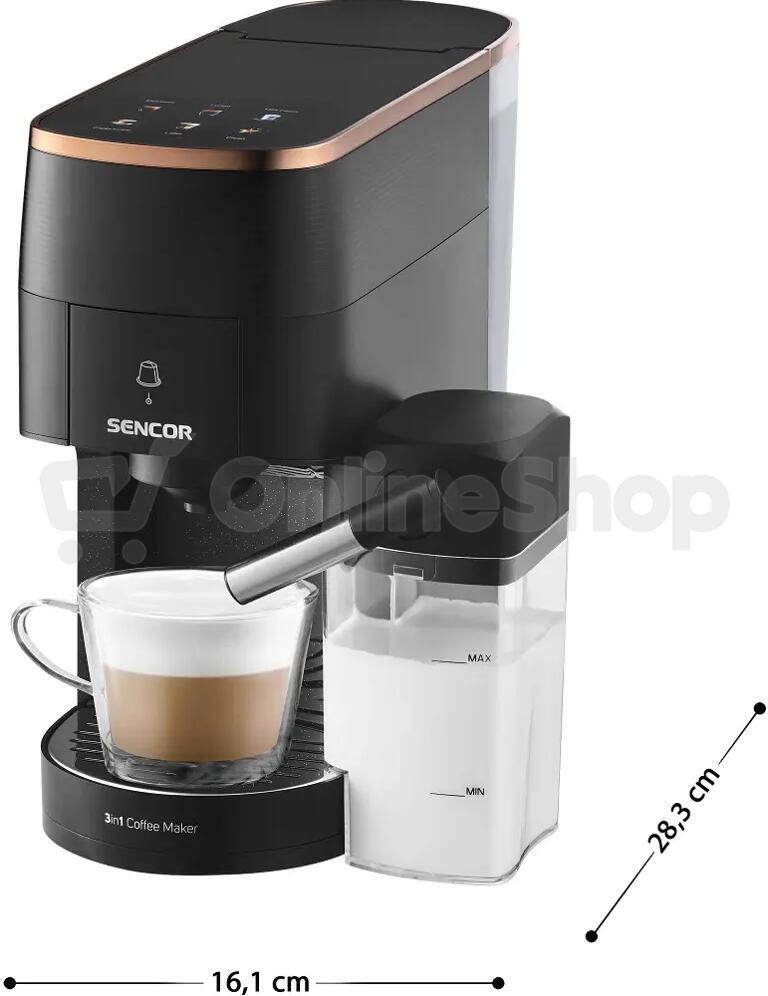 Kávovar na kapsle Sencor SCC 3000BK MARCO POLO, černý