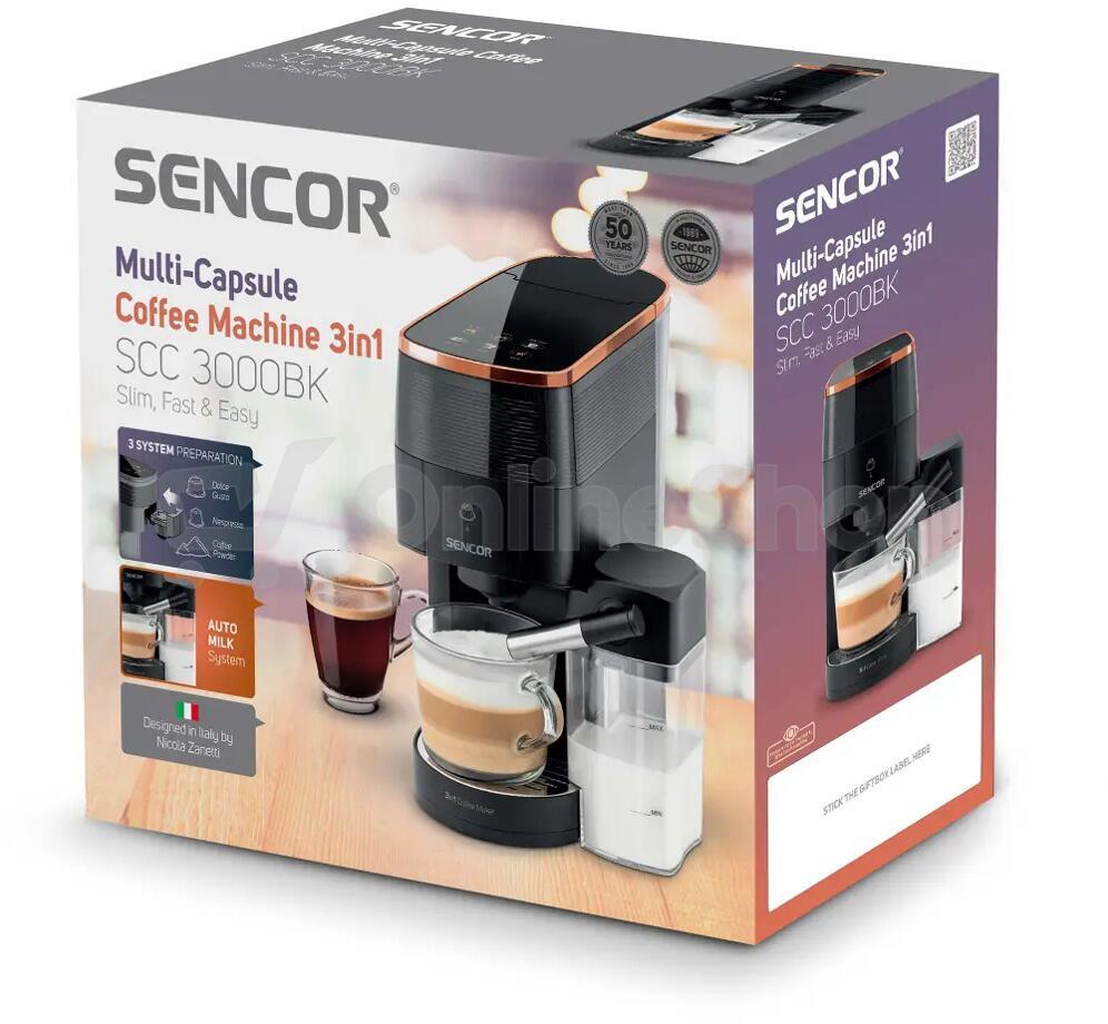 Kávovar na kapsle Sencor SCC 3000BK MARCO POLO, černý