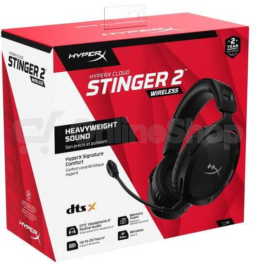 HyperX Cloud Stinger 2 / Stereo / ANC / USB / Bezdrát / Černá (676A2AA)