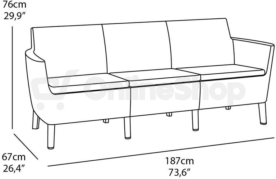 KETER SALEMO 3 seater - grafit