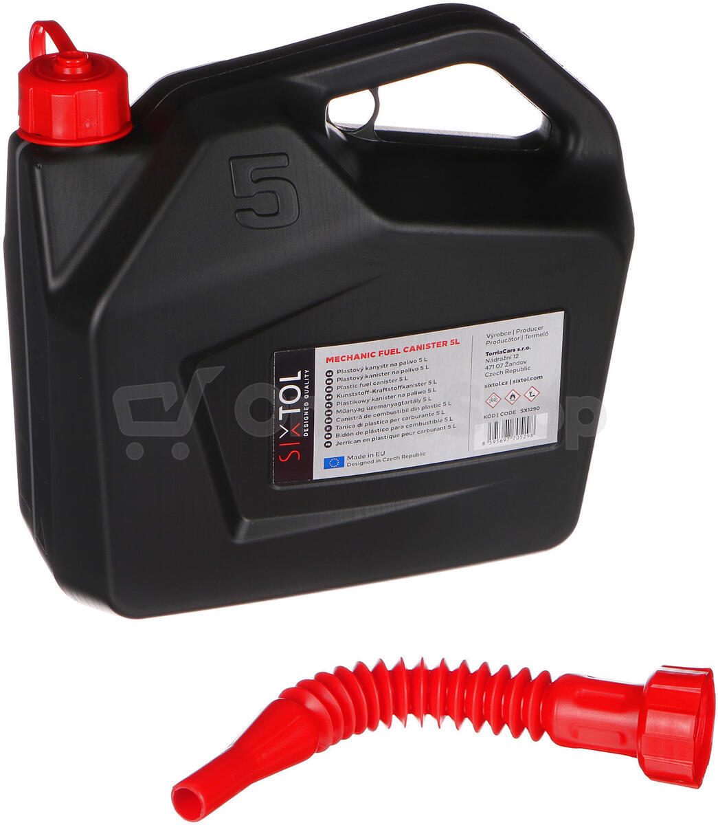 Kanystr plastový MECHANIC FUEL CANISTER 5L, černý SIXTOL