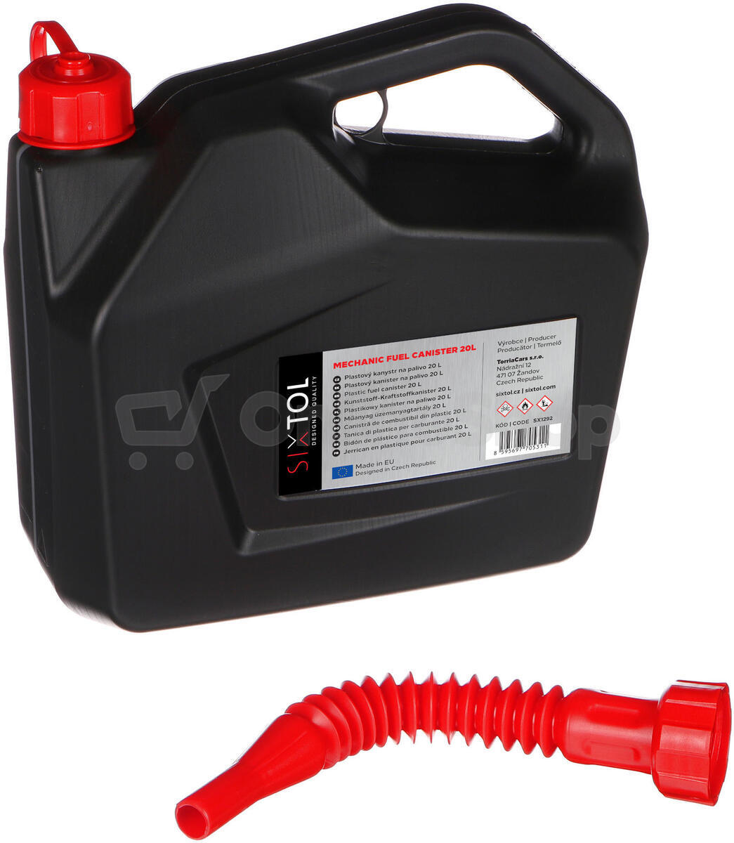 Kanystr plastový MECHANIC FUEL CANISTER 20L, černý SIXTOL
