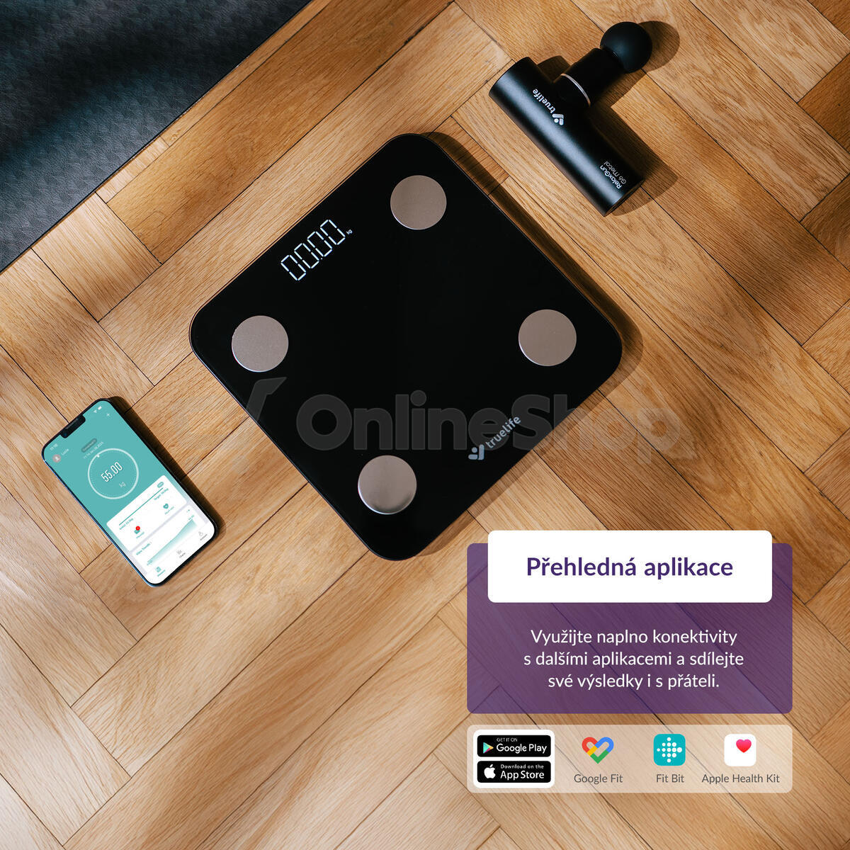 Smart osobní váha TrueLife FitScale W1 BT Black