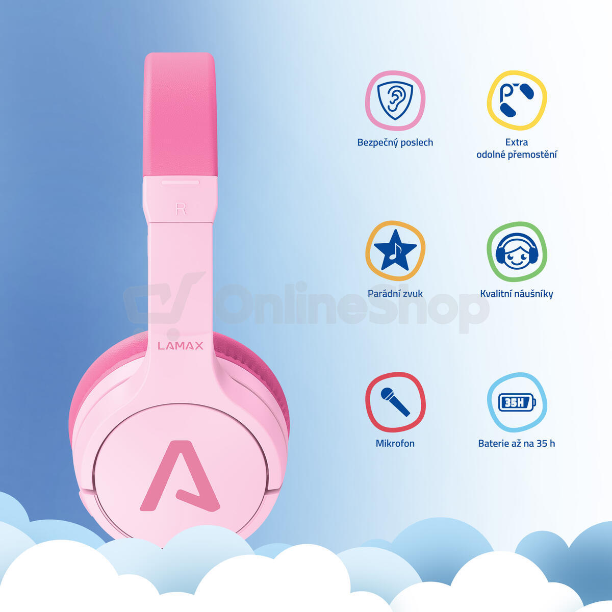 Sluchátka LAMAX BaseKid1 pink