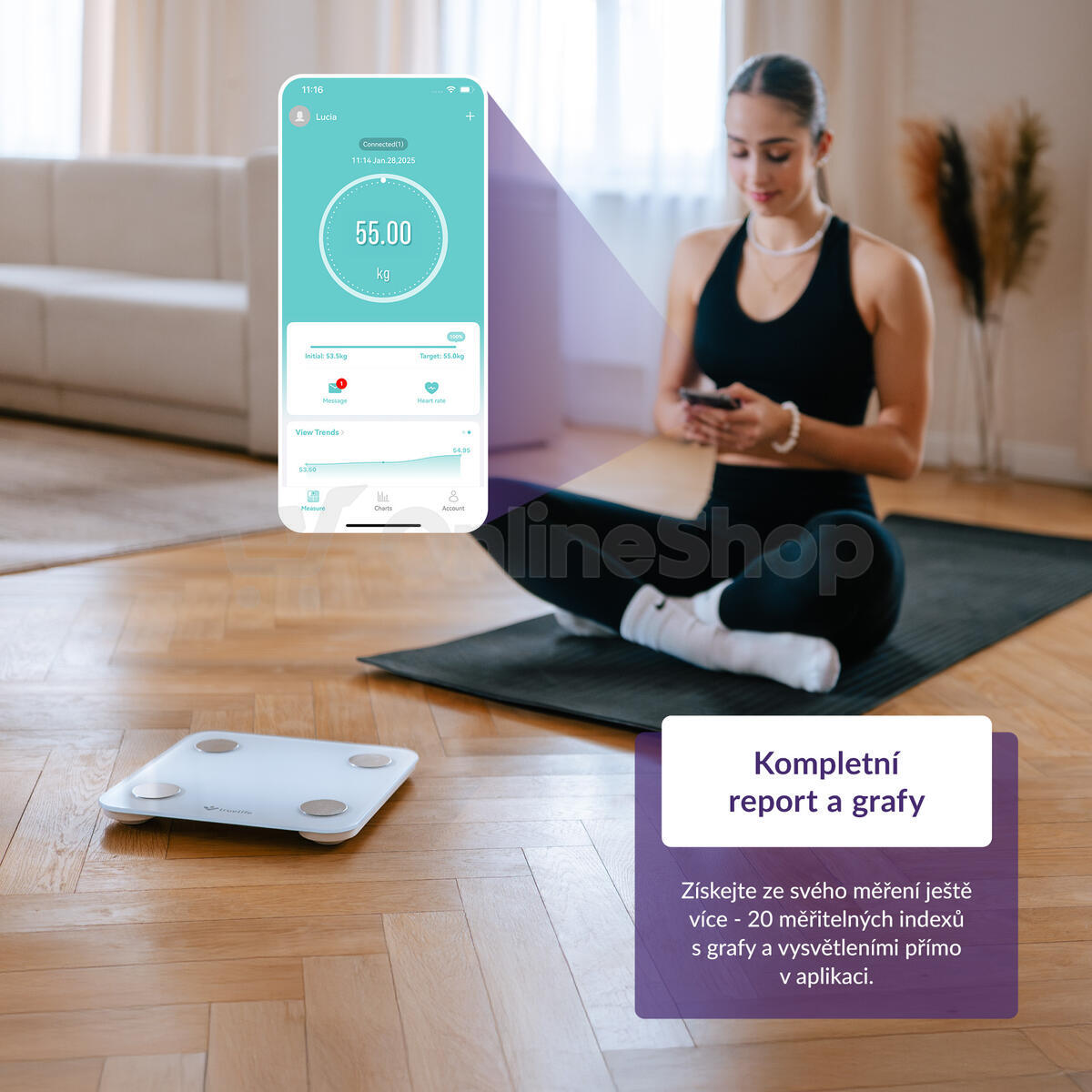 Chytrá váha TrueLife FitScale W1 White