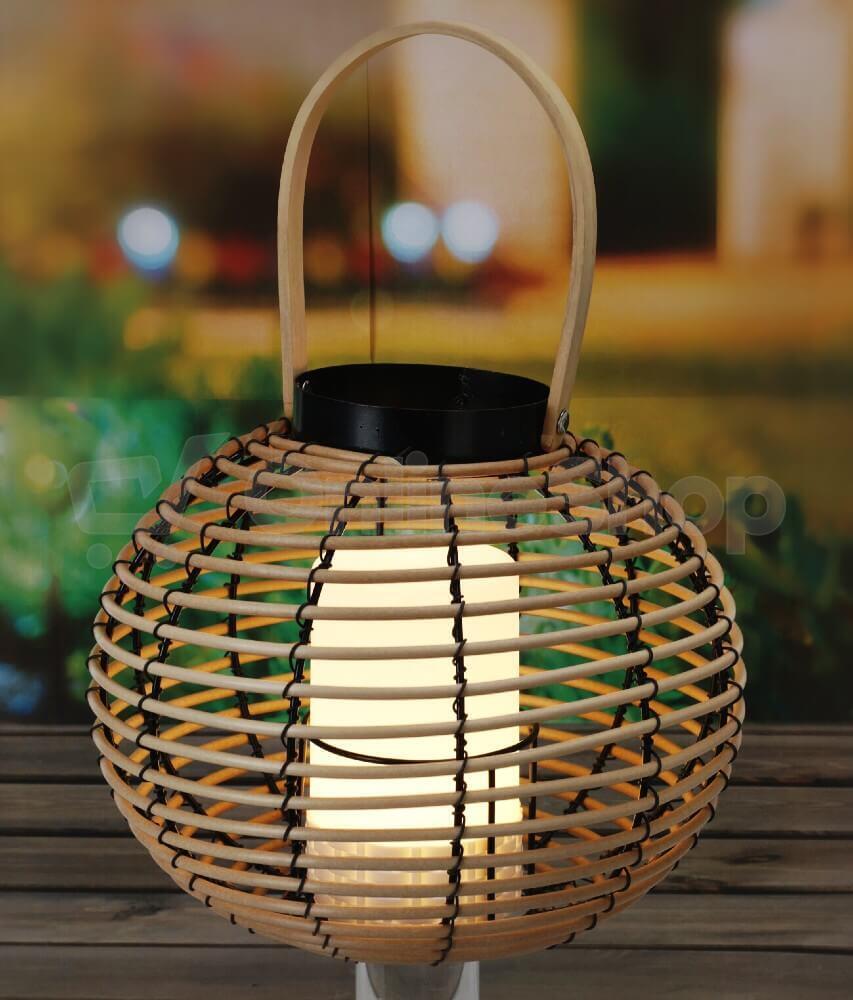 PROGARDEN Venkovní lucerna s LED svíčkou ratanová 26 cm KO-AF5000720
