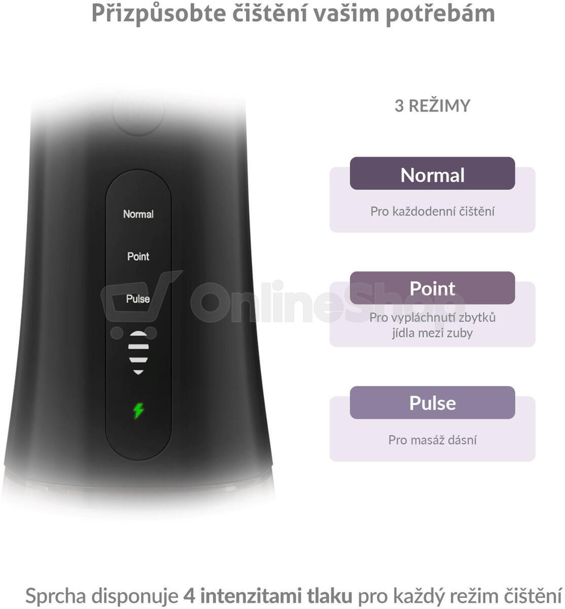 Ústní sprcha TrueLife AquaFloss Compact L100, černá