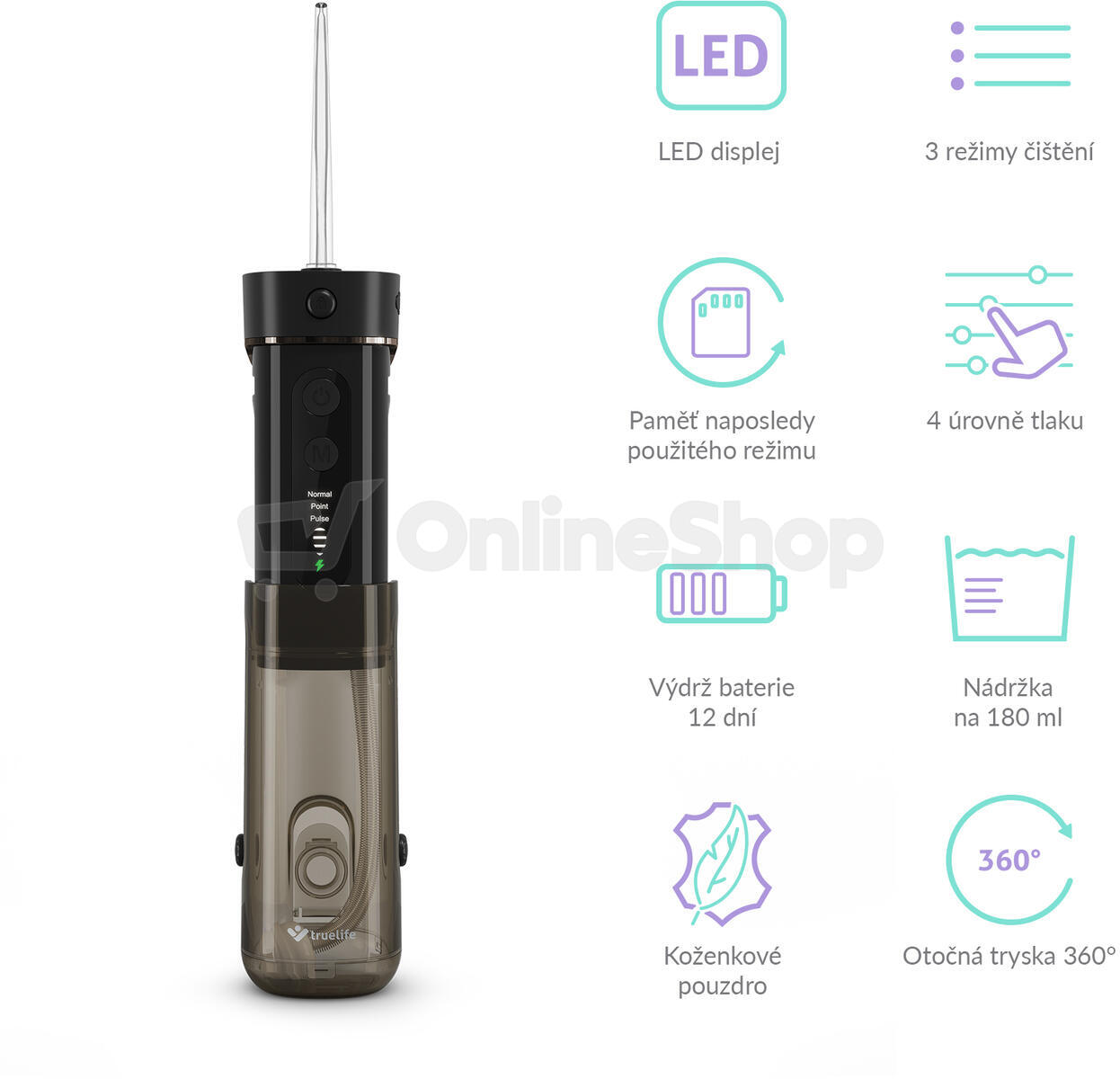 Ústní sprcha TrueLife AquaFloss Mini M50 Black