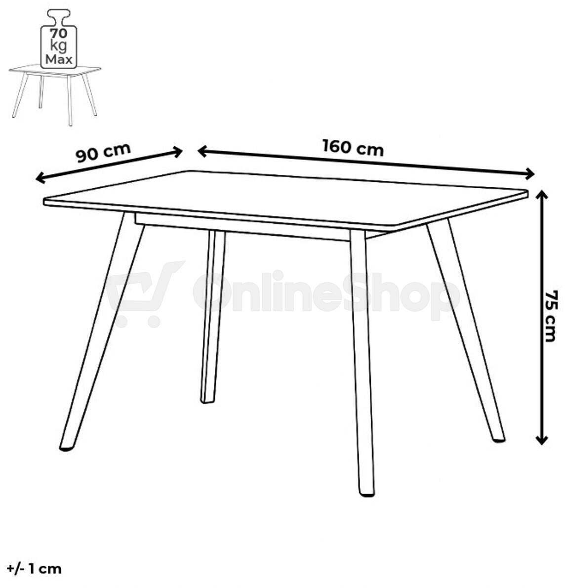 Stůl Autronic HT-F4416 OLW, hnědý