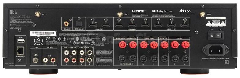 JBL MA7100HP - AV receiver 7.2, 125 W, 8K, Wi-Fi, Bluetooth, Dolby Atmos + Vision - bílý