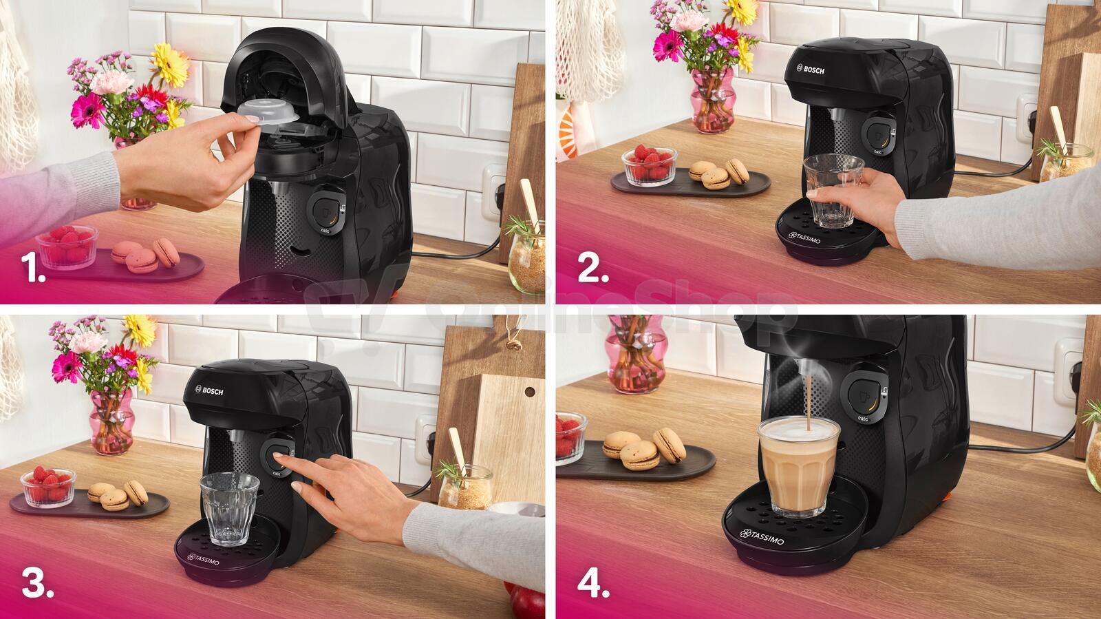 Kávovar na kapsle Bosch Tassimo Happy TAS102E, černý