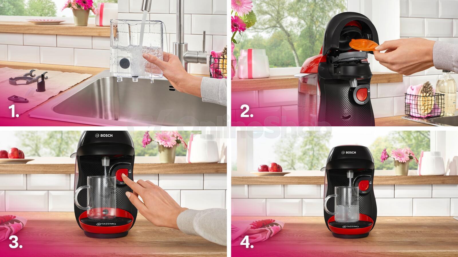 Kávovar na kapsle Bosch Tassimo Happy TAS103E, červený