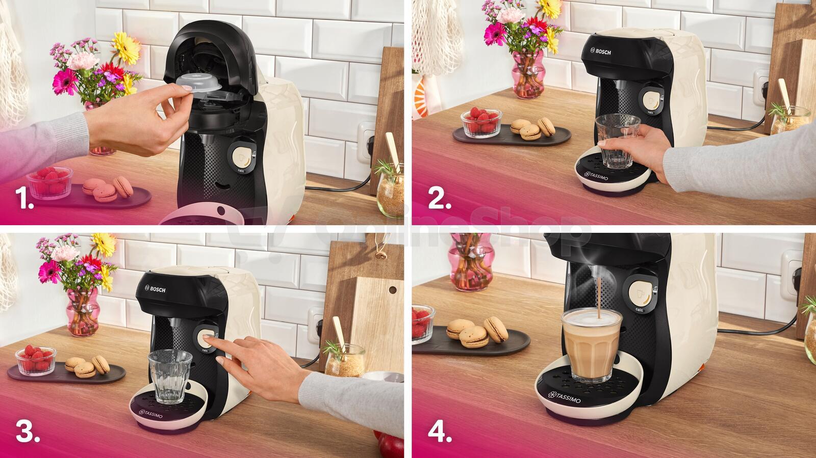 Kávovar na kapsle Bosch Tassimo Happy TAS107E, béžový