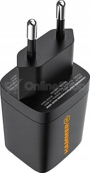 Nabíječka do sítě Hammer RapidCharge Duo, černá
