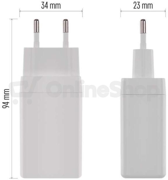 Emos univerzální USB adaptér GaN do sítě PD 65 W max. (V05G65)