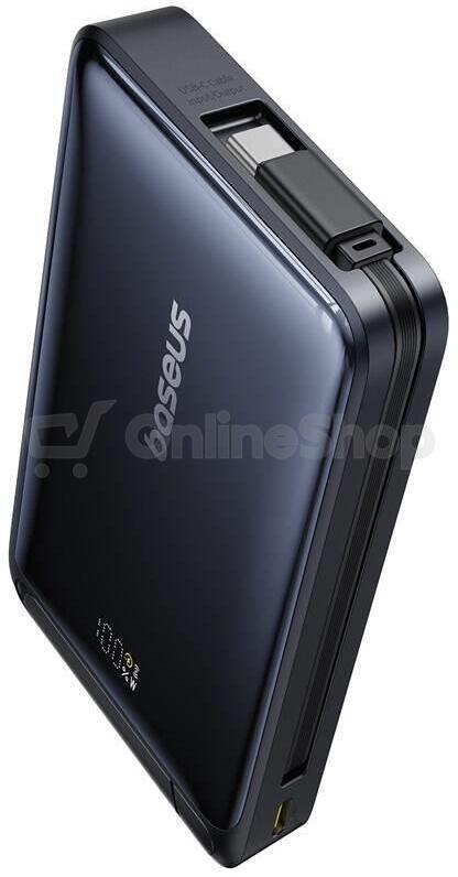 Powerbanka Baseus Nomos Qi2 10000mAh s kabelem USB-C, černá