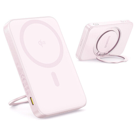 Bezdrátová powerbanka Baseus PicoGo Qi2 5000mAh, 20W růžová