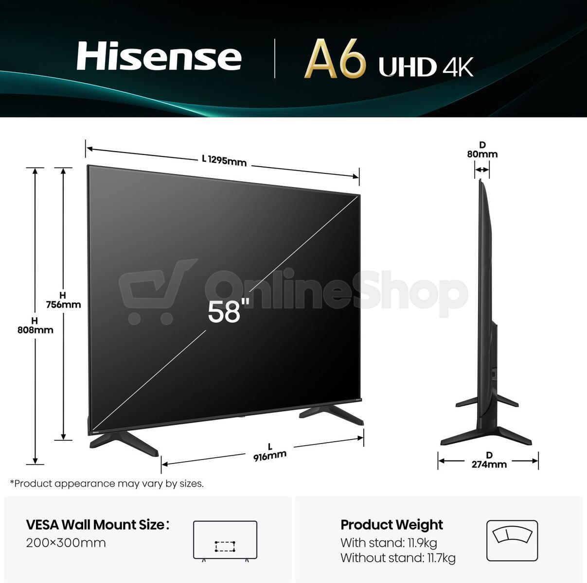 4K UHD Hisense 58A6Q