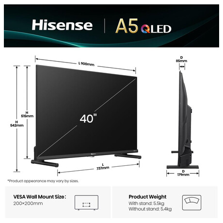 Hi-QLED Smart TV FHD Hisense 40A5Q