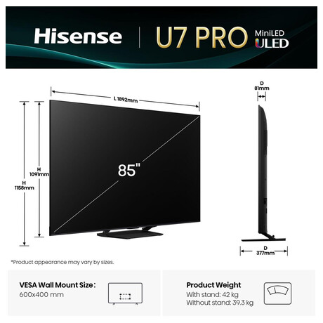 Hisense 85U7Q PRO (foto 4)