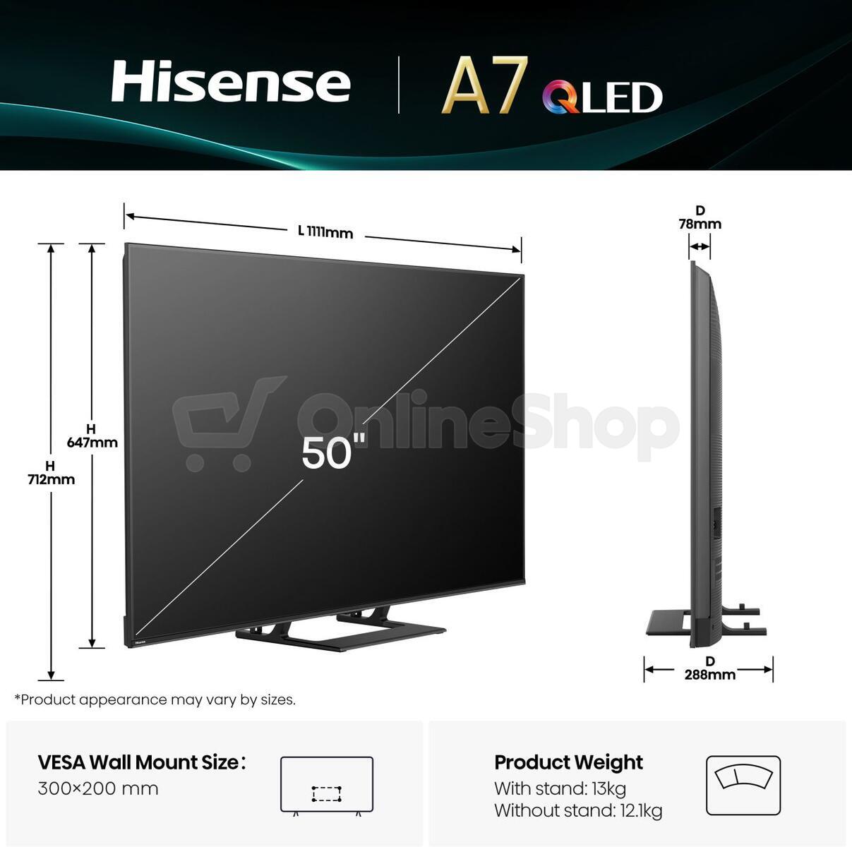 Hi-QLED Smart TV Hisense 50A7Q