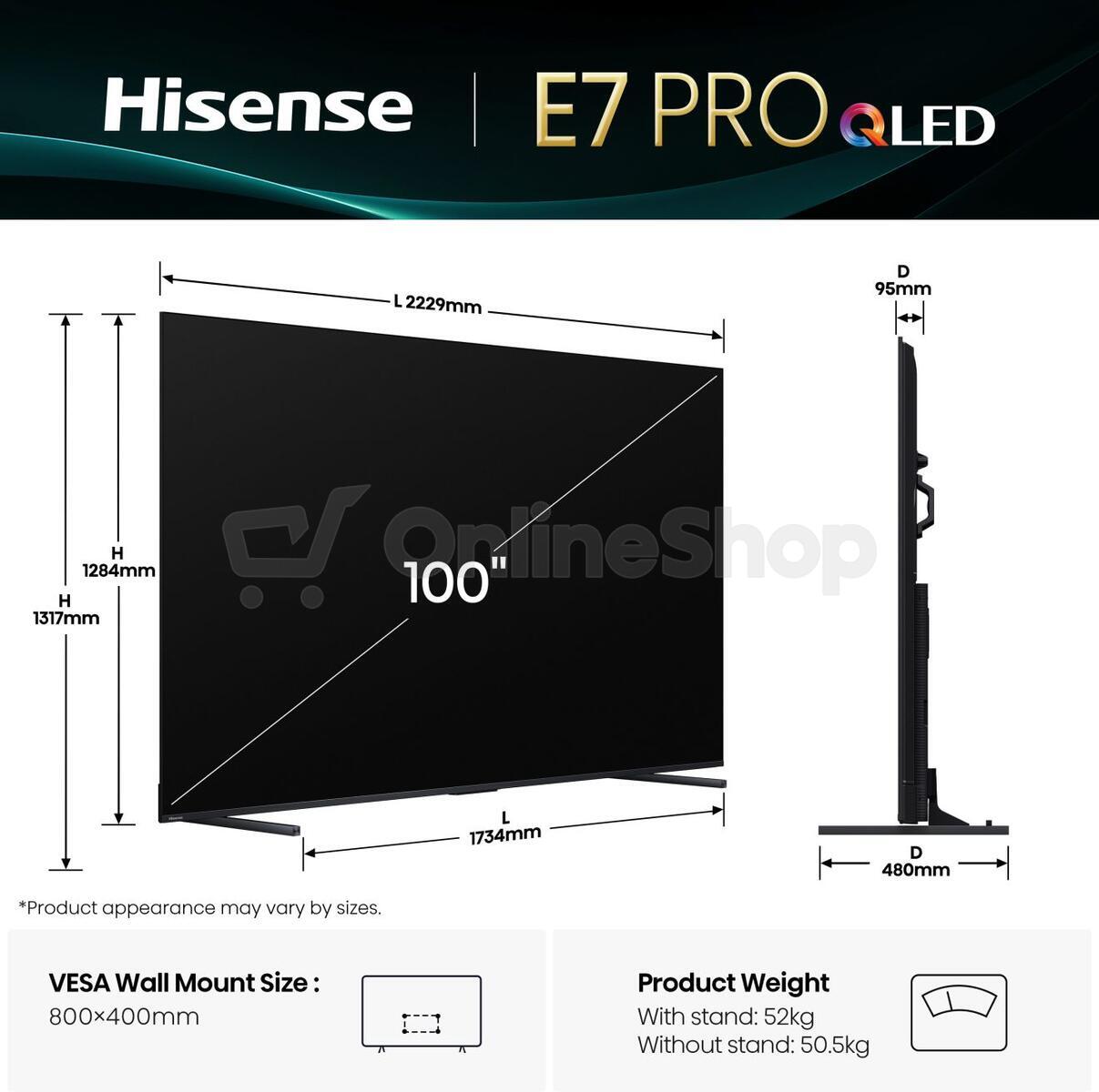 Hi-QLED Smart TV Hisense 100E7Q PRO