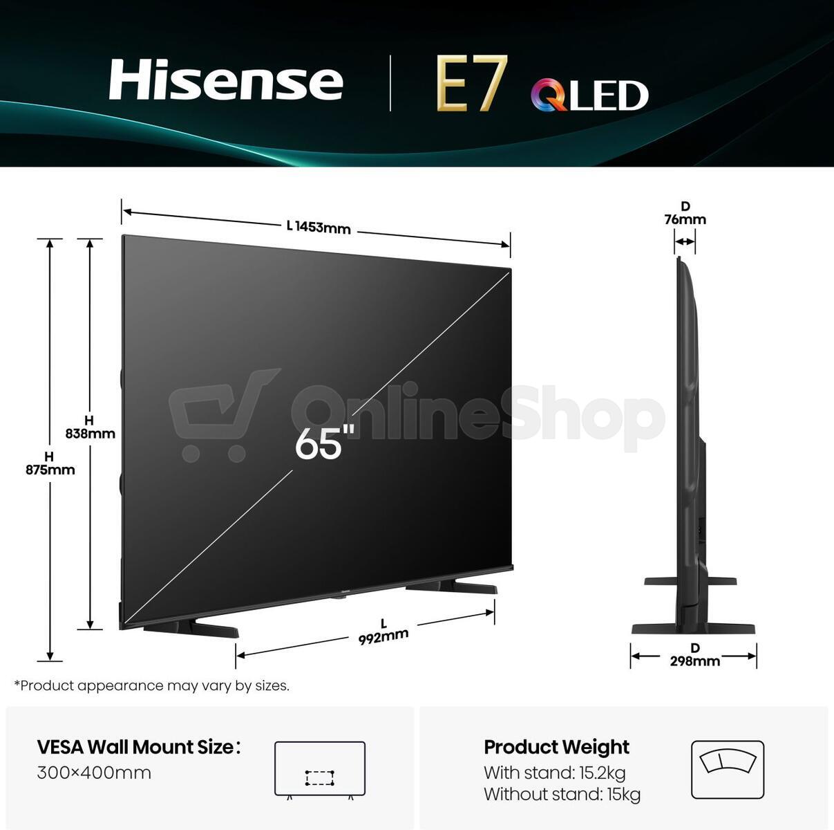 Hi-QLED Smart TV 4K Hisense 65E7Q