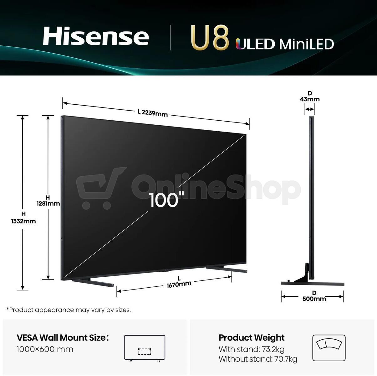 ULED Smart TV Hisense 100U8Q