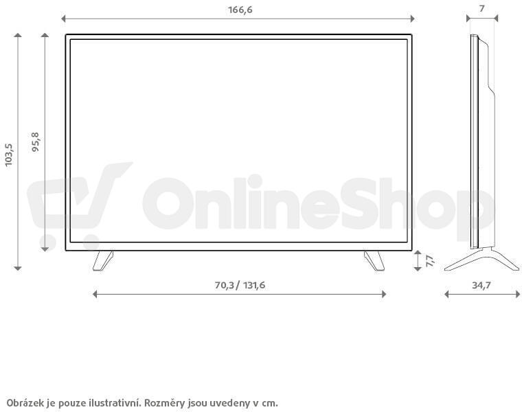 QLED televize TCL 75P7K