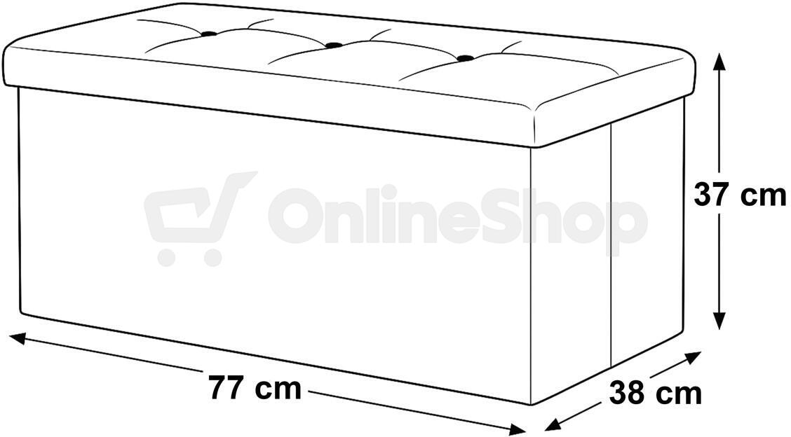 Taburet s úložným prostorem, Autronic TAB-472 BK6, černý