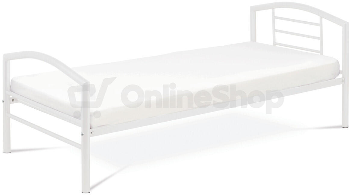Jednolůžková postel 94x207cm, kov, bílá, BED-1900 WT Autronic