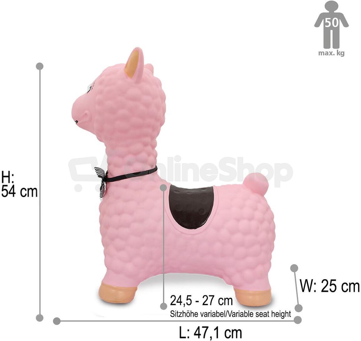 Hopsadlo Jamara Lama s pumpičkou, růžové