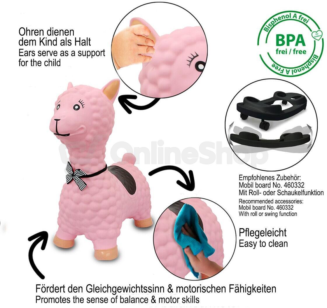 Hopsadlo Jamara Lama s pumpičkou, růžové