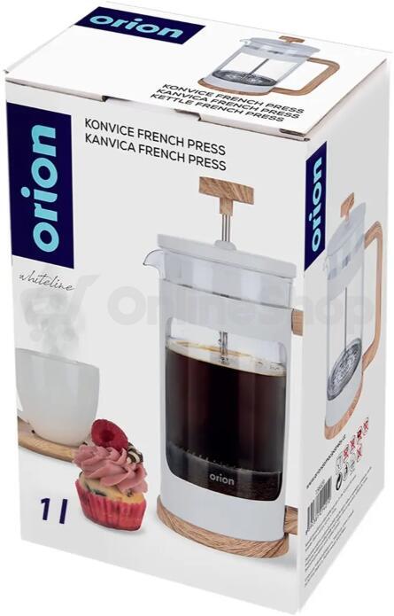 Konvička french press Orion WHITELINE 1 l