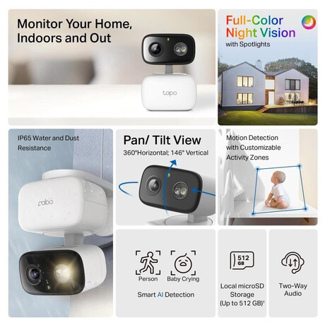 TP-Link tapo C206 Indoor/Outdoor Pan/Tilt Security Camera