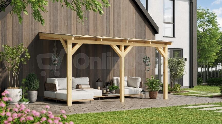 Dřevěná zahradní pergola 672 (4,3x2,7 m) WEKA