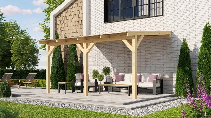 Dřevěná zahradní pergola 672 (4,3x3,7 m) WEKA