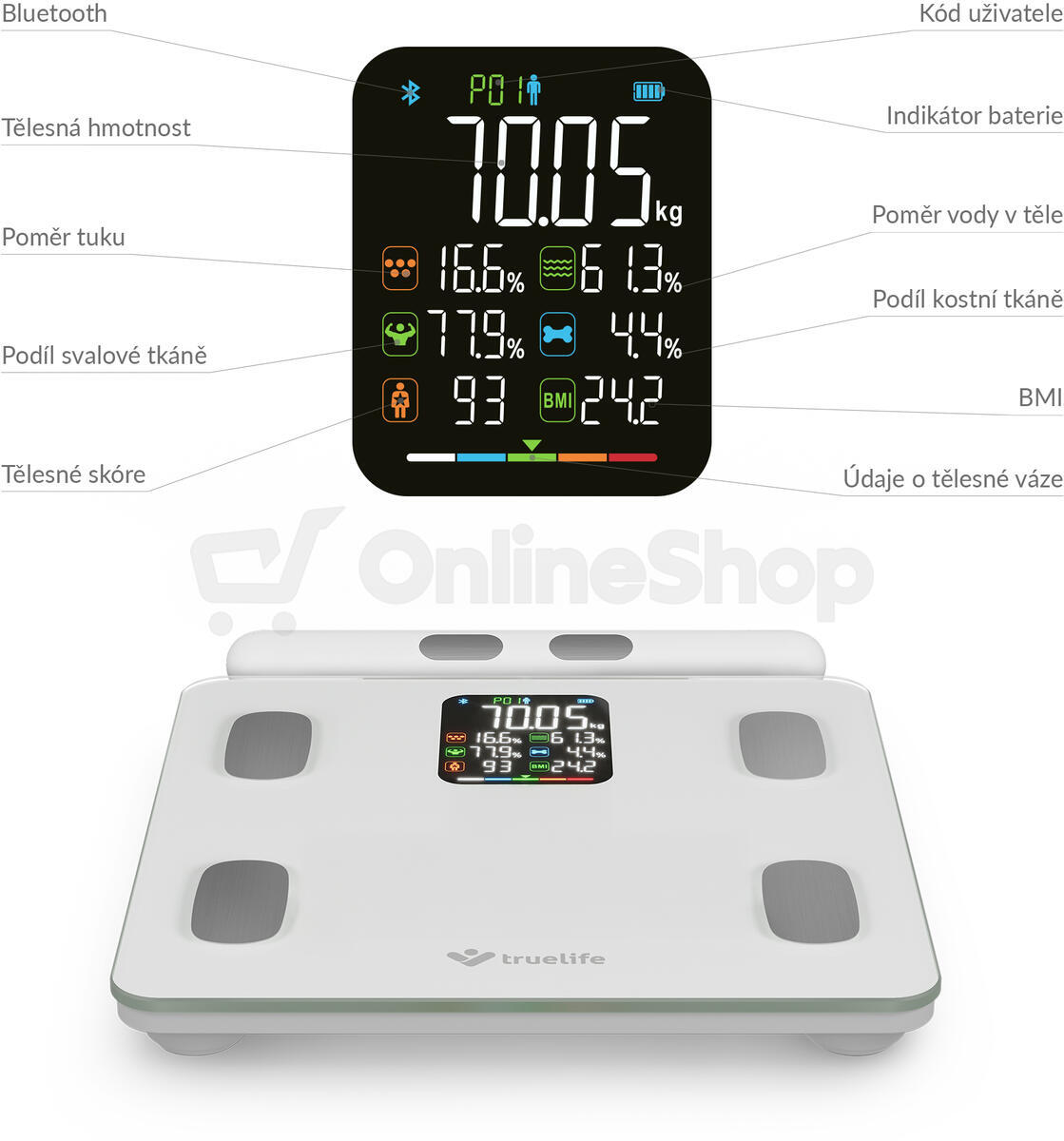 Osobní váha TrueLife FitScale W8, bílá