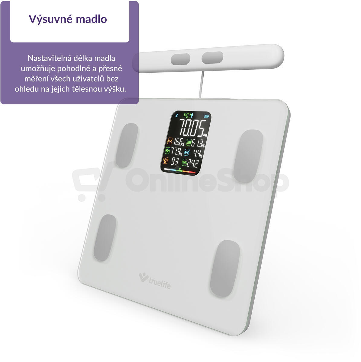 Osobní váha TrueLife FitScale W8, bílá