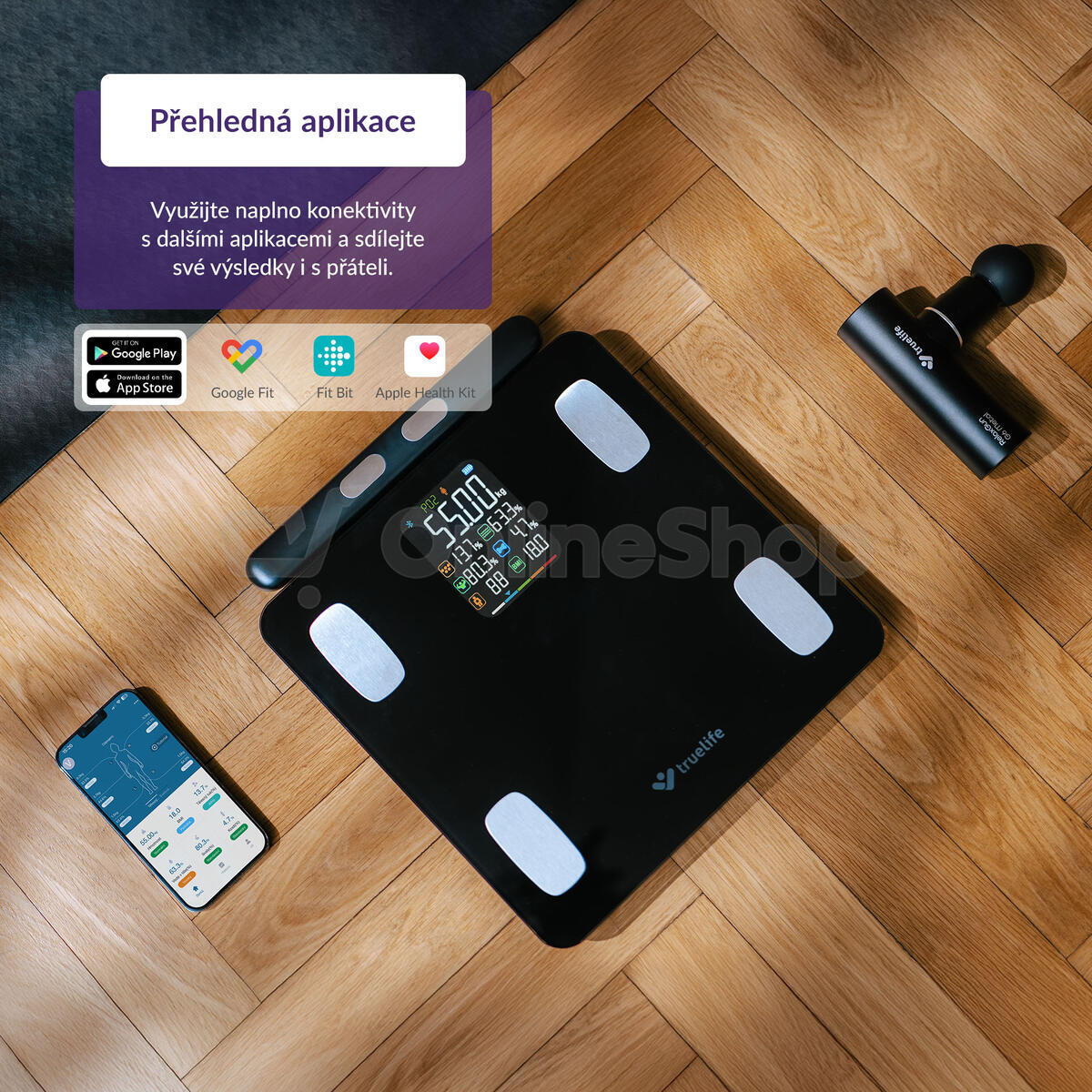 Osobní váha TrueLife FitScale W8, černá