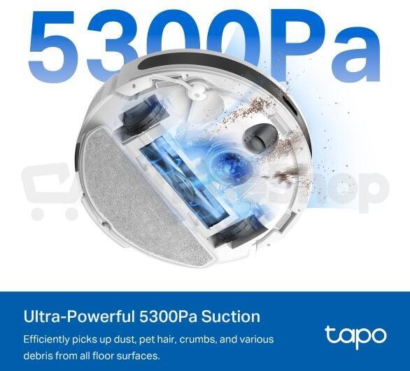 Vysavač TP-Link Tapo RV20 Max Plus White robotický s mopem, 5300Pa, MagSlim