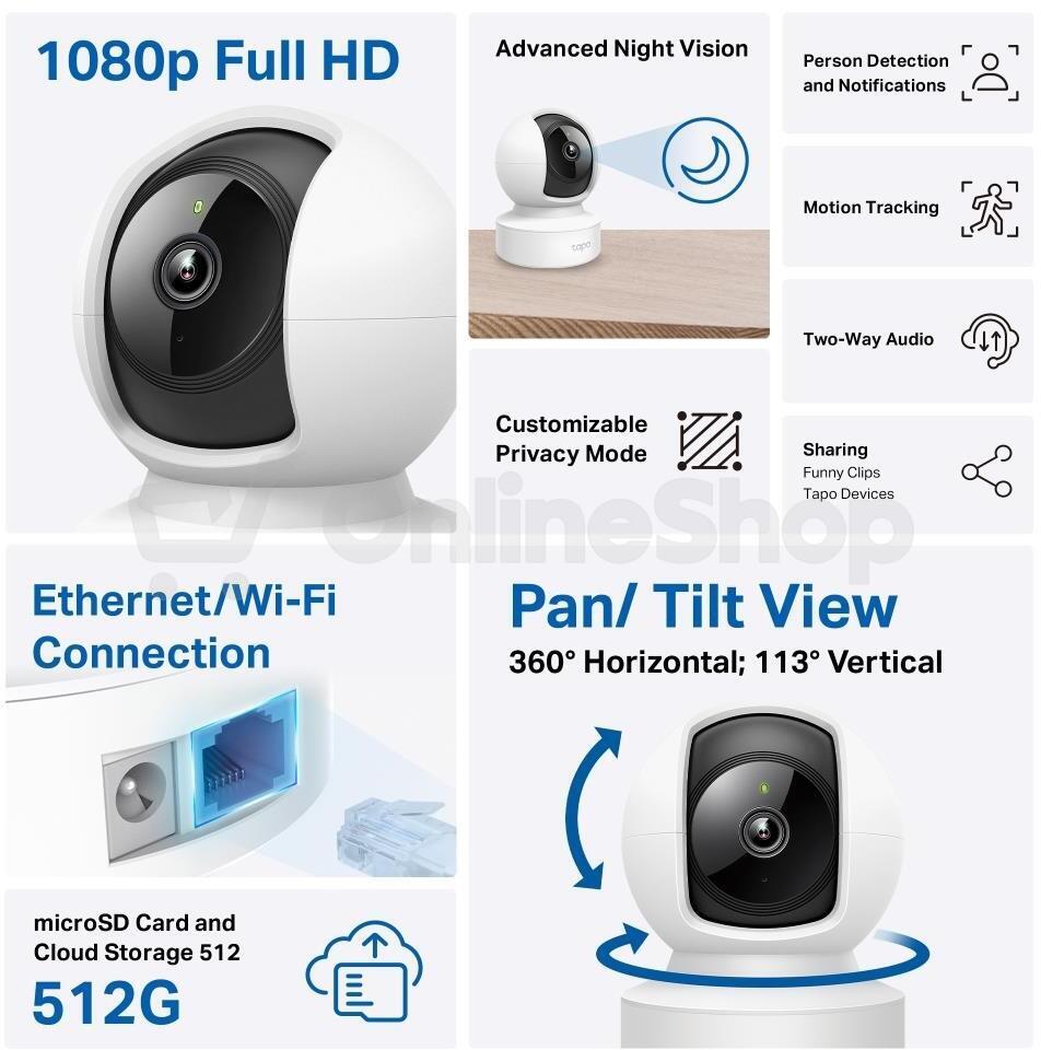 Kamera TP-Link Tapo C202 IP, 2MPx FHD, WiFi, přísvit