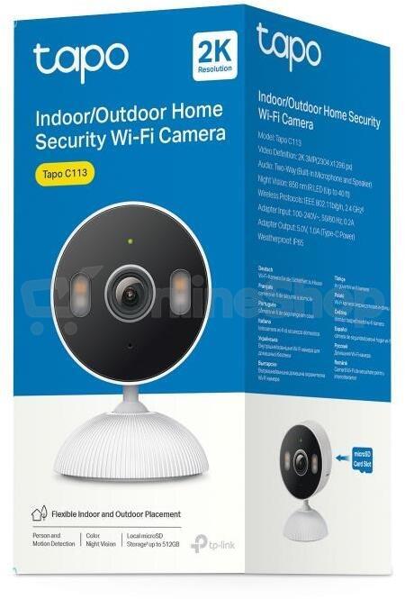 Kamera TP-Link Tapo C113 IP, 3MPx, WiFi, přísvit, vnitřní/venkovní