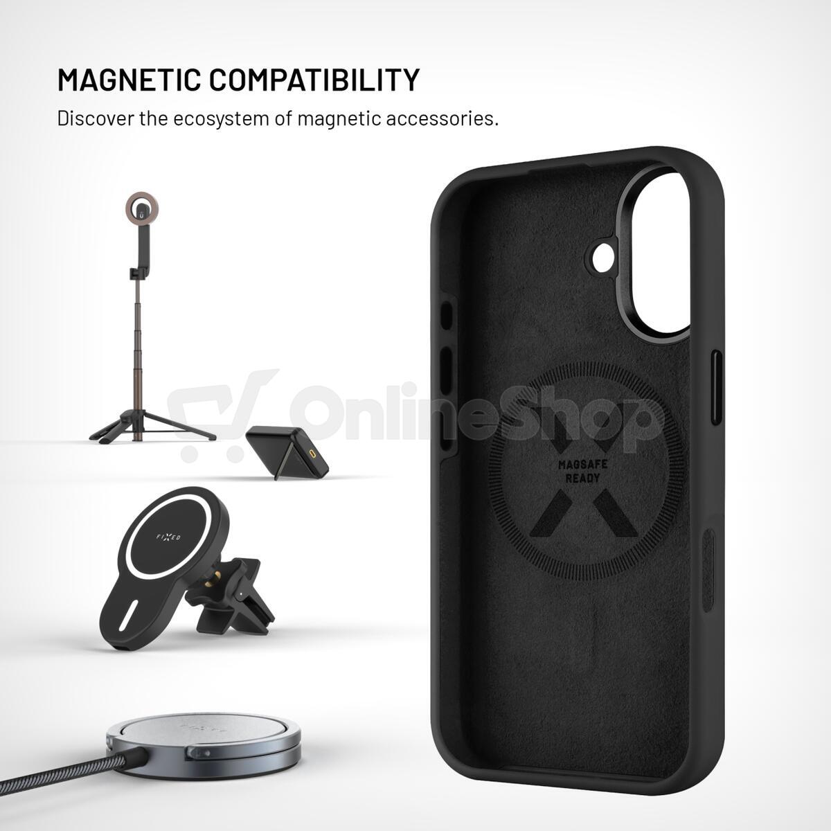 Zadní kryt FIXED MagFlow s podporou MagSafe pro Apple iPhone 17, černý